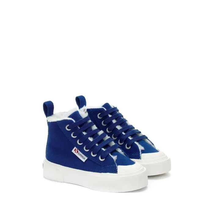 Kids Sneakers Kid Unisex 2696 KIDS STRIPE SUEDE Mid Cut BLUE ROYALFAVORIO Superga Children