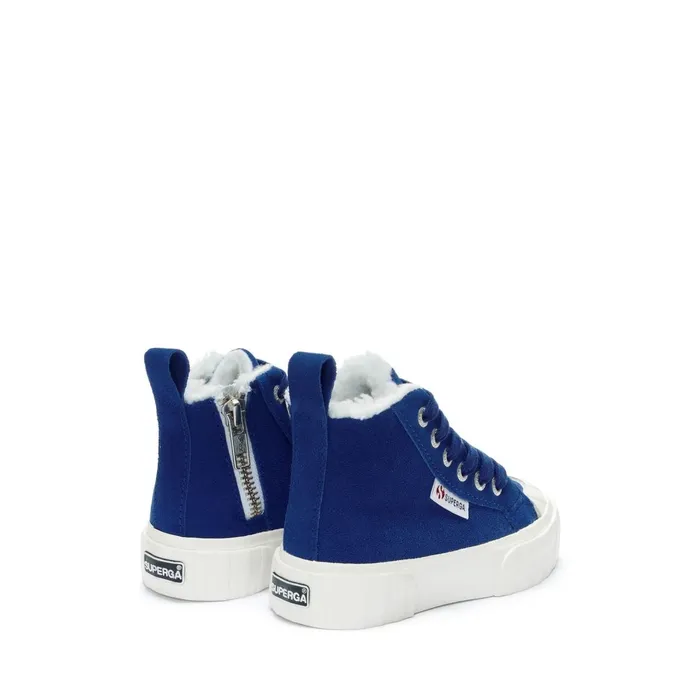 Kids Sneakers Kid Unisex 2696 KIDS STRIPE SUEDE Mid Cut BLUE ROYALFAVORIO Superga Children