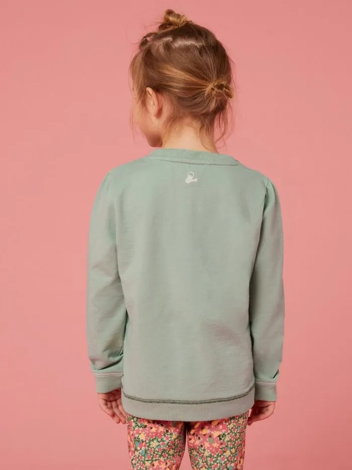 Kids SWEATS White Stuff Bouquet Jersey Sweat Green Multi Kids SWEATS White Stuff Bouquet Jersey Sweat Green Multi