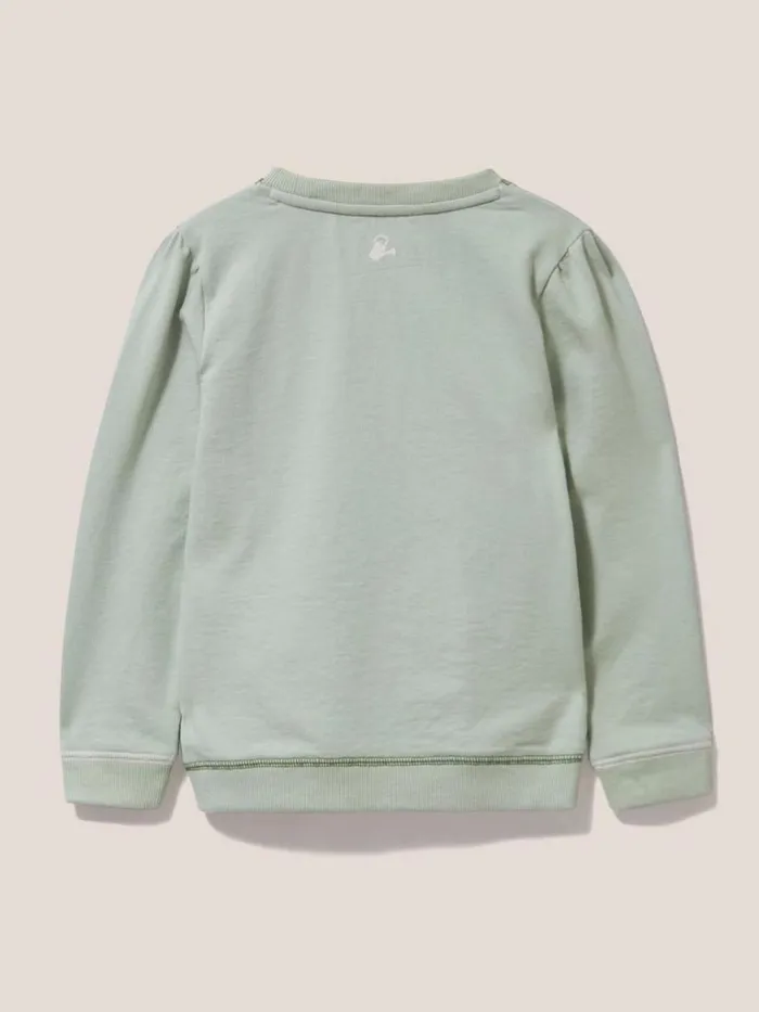 Kids SWEATS White Stuff Bouquet Jersey Sweat Green Multi Kids SWEATS White Stuff Bouquet Jersey Sweat Green Multi