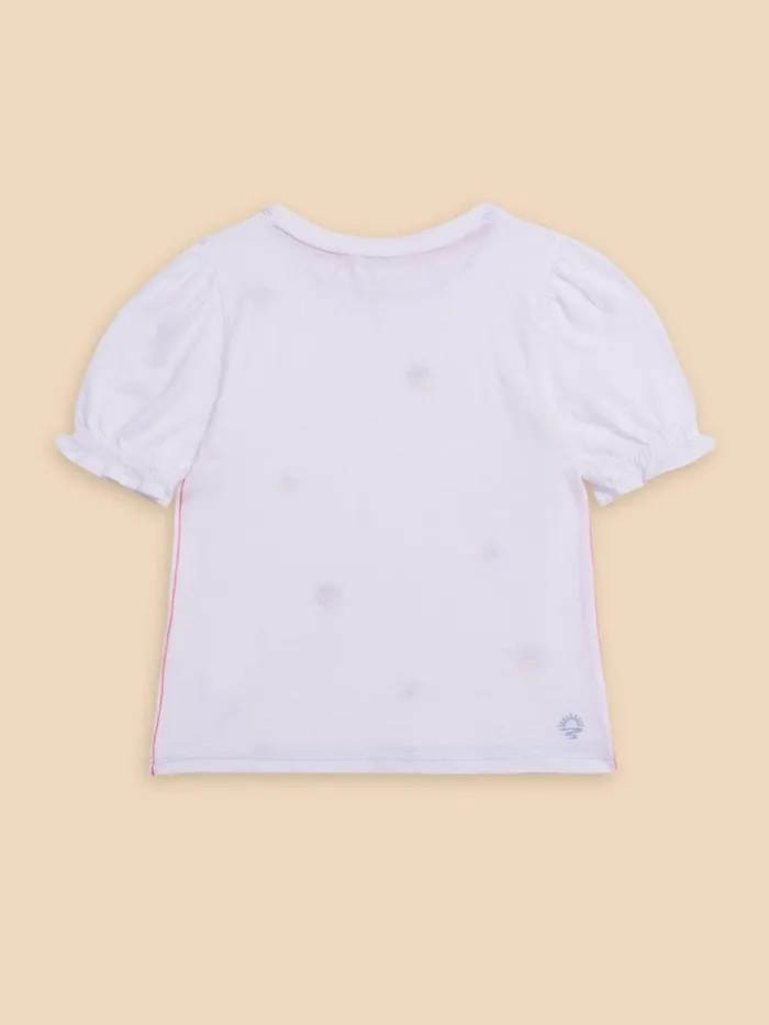 Kids TOPS White Stuff Embroidered Lemon Tee Brilliant White Kids TOPS White Stuff Embroidered Lemon Tee Brilliant White