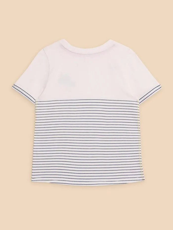 Kids TOPS White Stuff Embroidered Stripe Tee Ivory Multi Kids TOPS White Stuff Embroidered Stripe Tee Ivory Multi