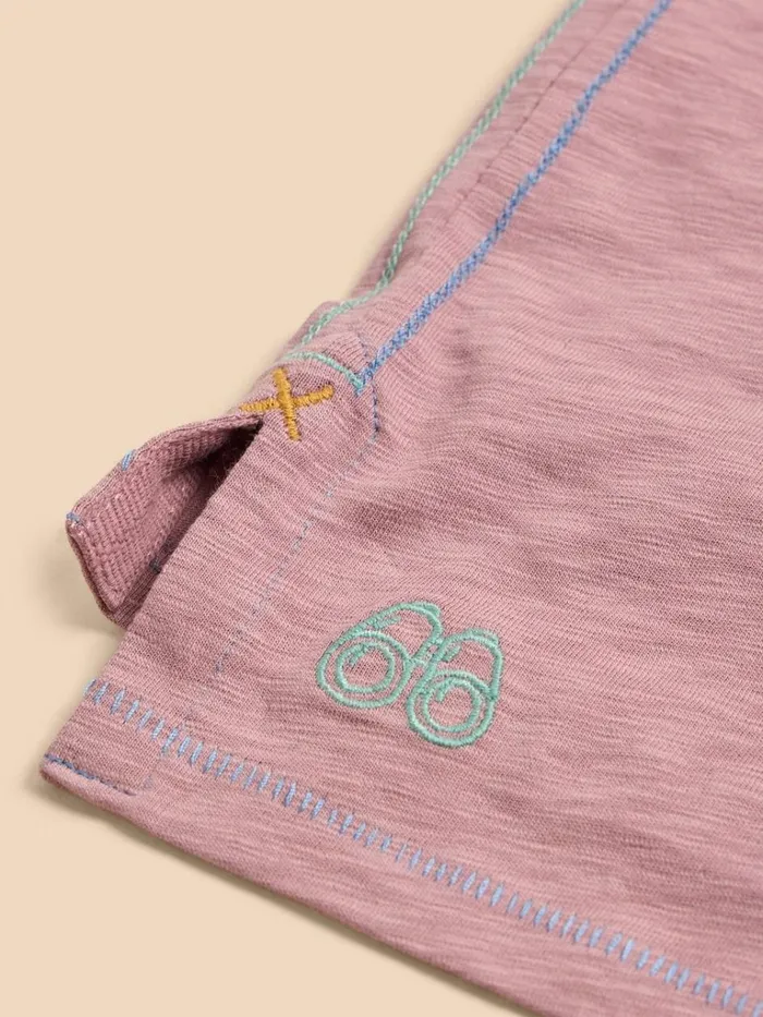 Kids TOPS White Stuff Scaling Waves Graphic Vest Dusty Purple