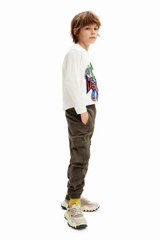 Kids Trousers And Jeans Desigual Long Jogger Pants With Cargo Pockets