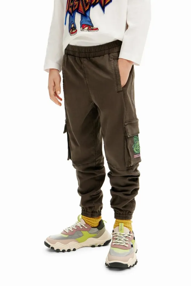 Kids Trousers And Jeans Desigual Long Jogger Pants With Cargo Pockets