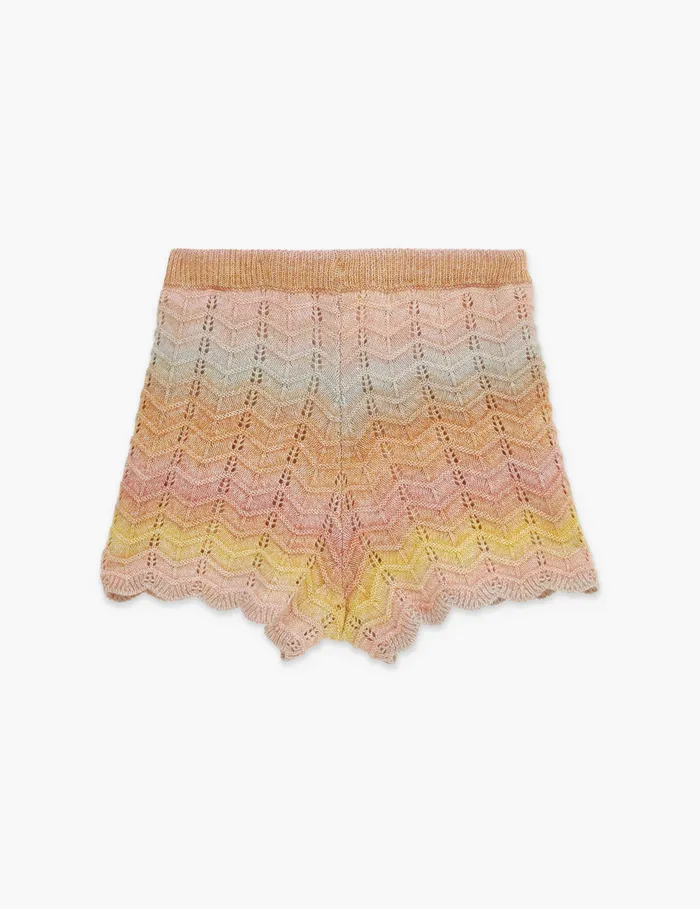 Kids Zimmermann Clothing Tallow Chevron Knit Short Multi