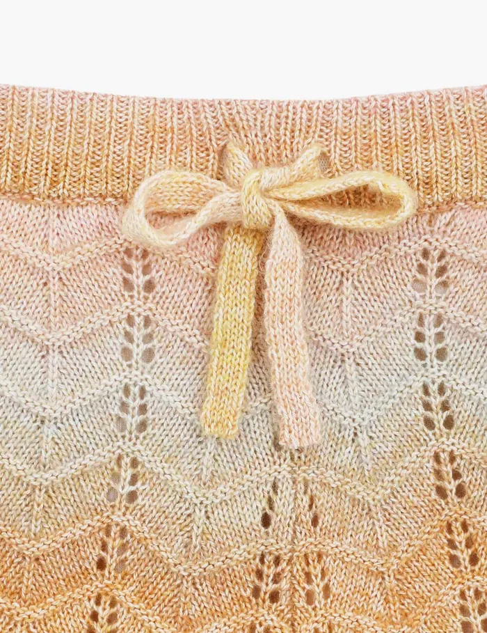 Kids Zimmermann Clothing Tallow Chevron Knit Short Multi