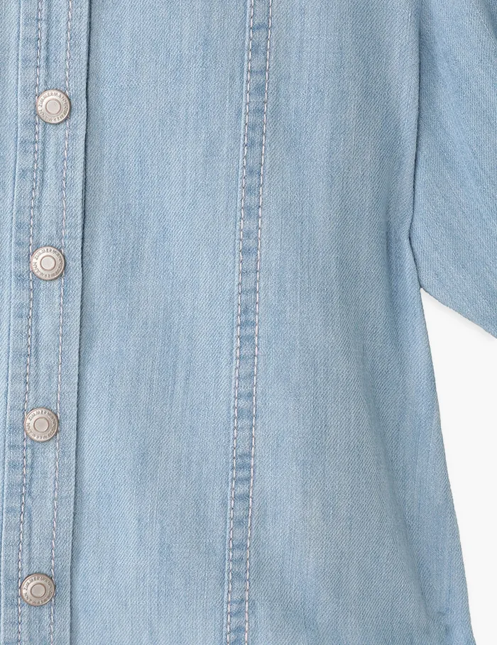 Kids Zimmermann Clothing Waverly Utility Denim Top Blueberry