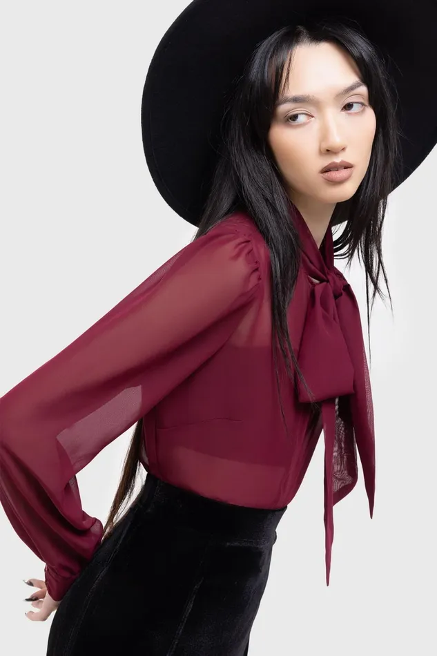 Killstar Basics Women Crimson Oracle Blouse