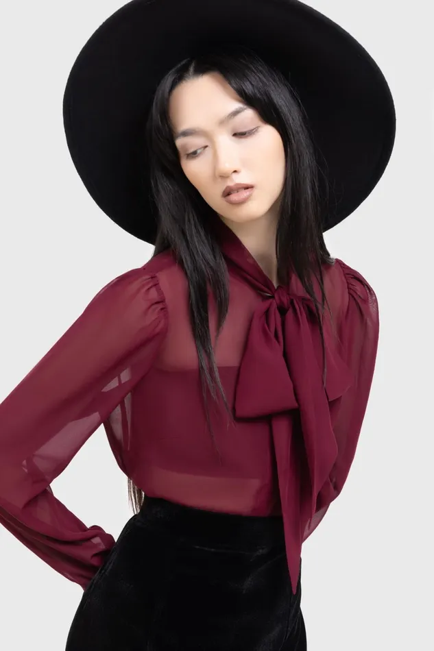 Killstar Basics Women Crimson Oracle Blouse