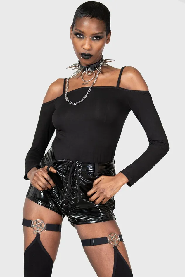 Killstar Basics Women Devastate Bardot Top