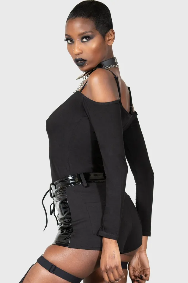 Killstar Basics Women Devastate Bardot Top