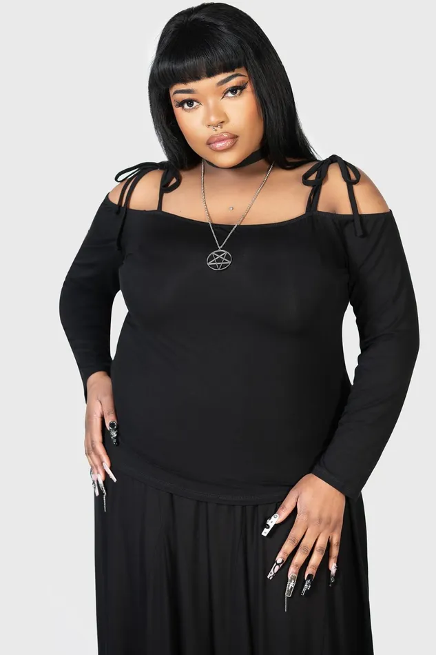 Killstar Basics Women Devastate Bardot Top