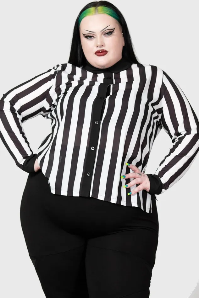 Killstar Basics Women Stripe Down Shirt