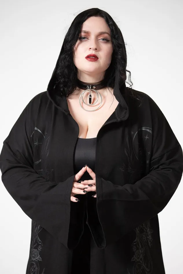 Killstar Cardigans Women Lunar Wizard Hooded Cardigan