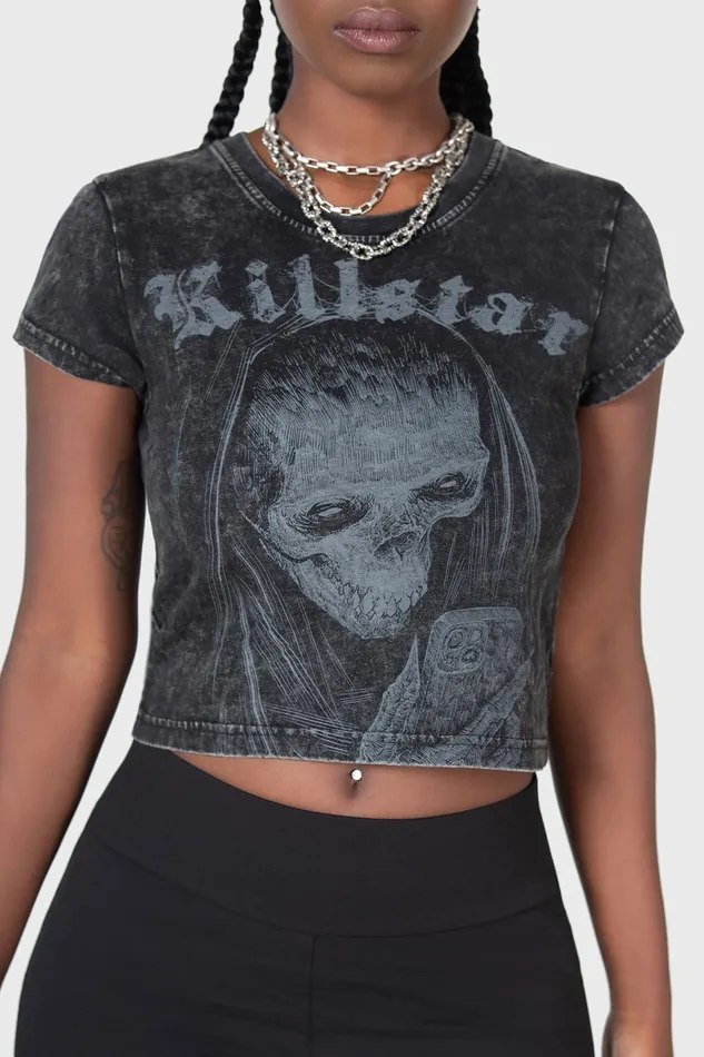 Killstar Crop Women Digi Death Shrunken TShirt