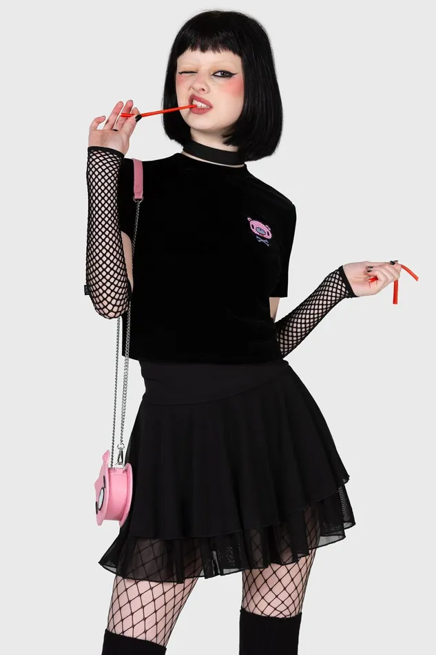 Killstar Crop Women Gloomy Bones Crop Top