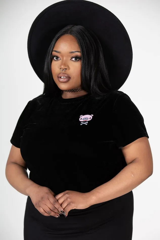 Killstar Crop Women Gloomy Bones Crop Top
