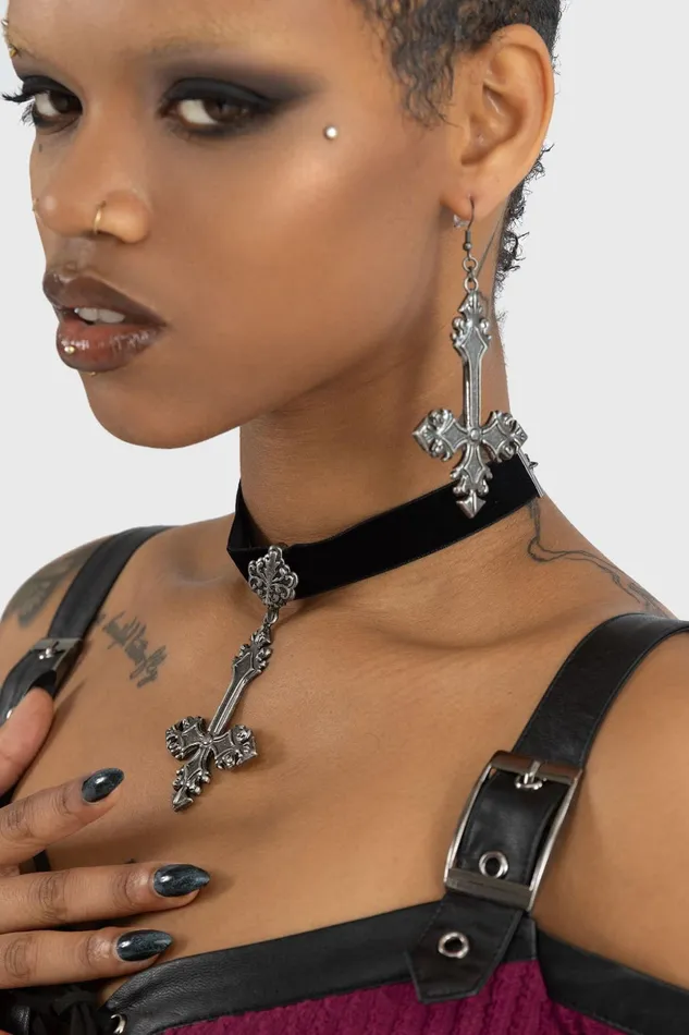 Killstar Earrings Women Crossed Fates Earrings