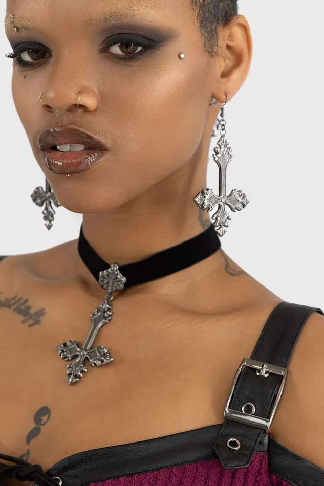 Killstar Earrings Women Crossed Fates Earrings