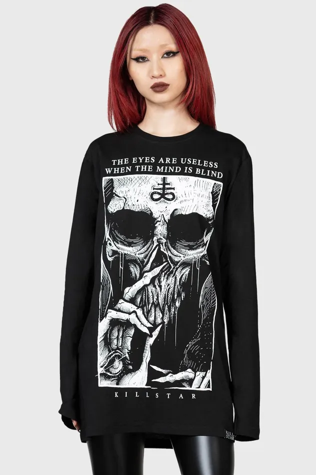 Killstar Graphic Tops Men Blind Mind Long Sleeve Top