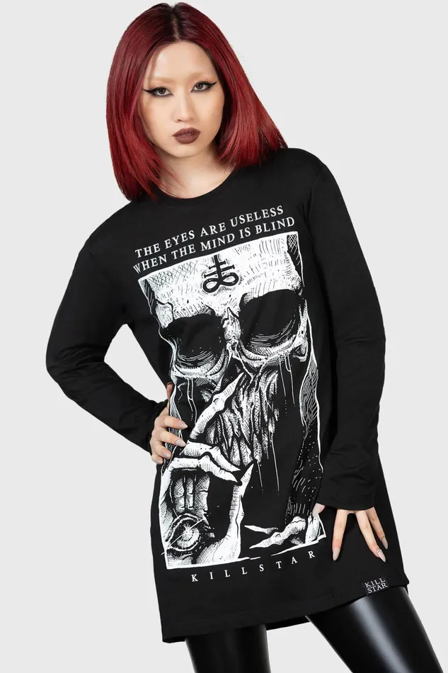 Killstar Graphic Tops Men Blind Mind Long Sleeve Top