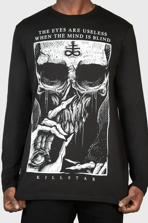 Killstar Graphic Tops Men Blind Mind Long Sleeve Top