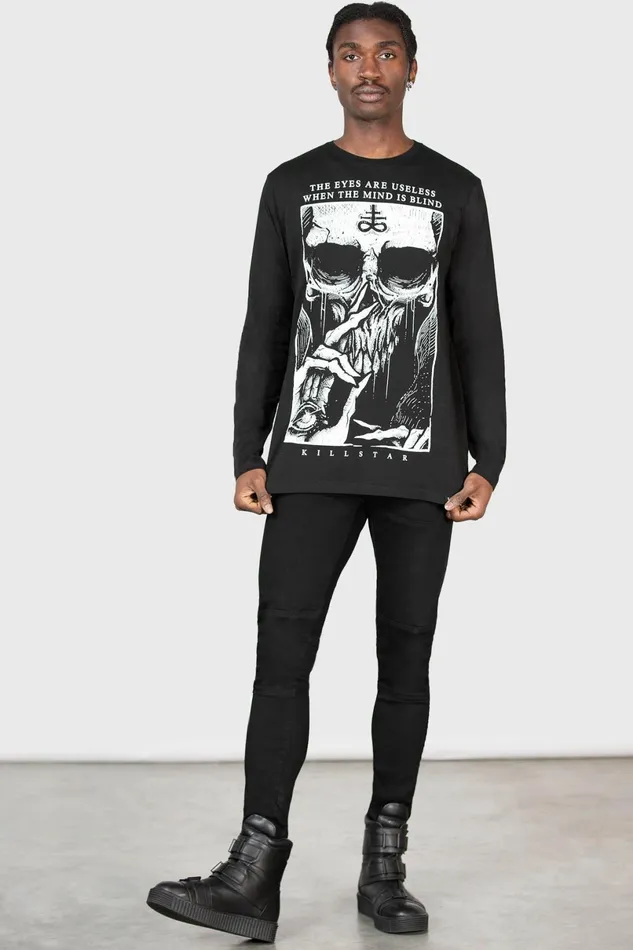 Killstar Graphic Tops Men Blind Mind Long Sleeve Top