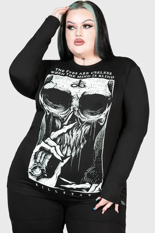 Killstar Graphic Tops Men Blind Mind Long Sleeve Top