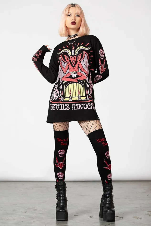 Killstar Graphic Tops Men Devils Advocate Long Sleeve Top