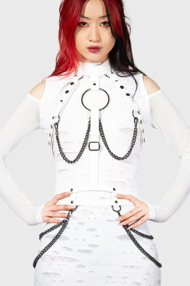 Killstar Harnesses and Belts Women Baphomet Bones Harness