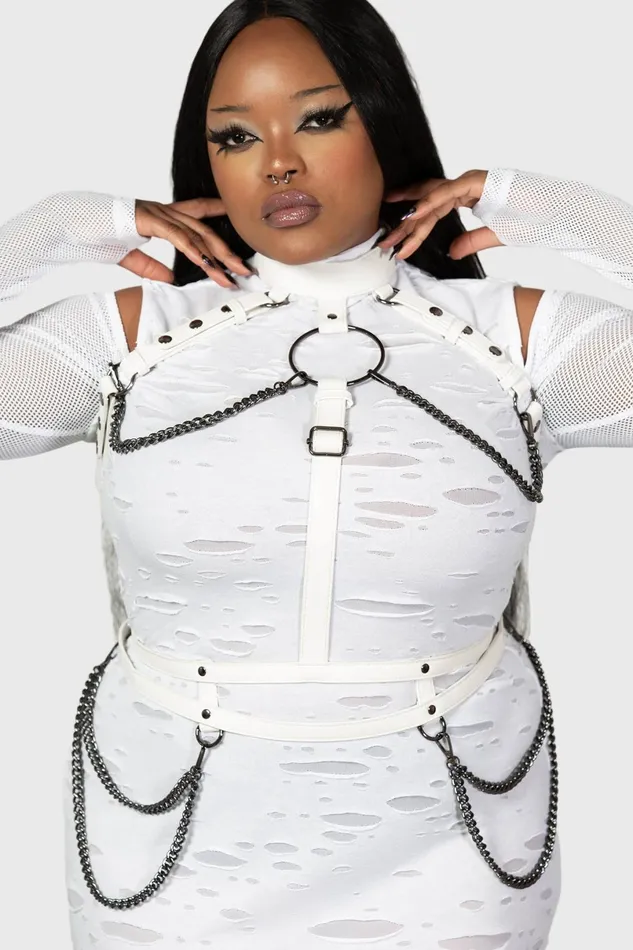 Killstar Harnesses and Belts Women Baphomet Bones Harness