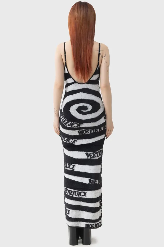 Killstar Knitted Women Vertigo Spiral Knitted Maxi Dress