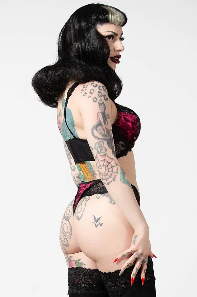 Killstar Lingerie Women Sacred Spirits Velvet Bralet BLOOD
