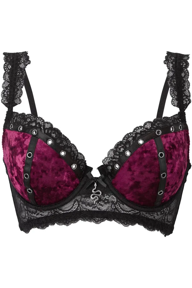 Killstar Lingerie Women Sacred Spirits Velvet Bralet BLOOD