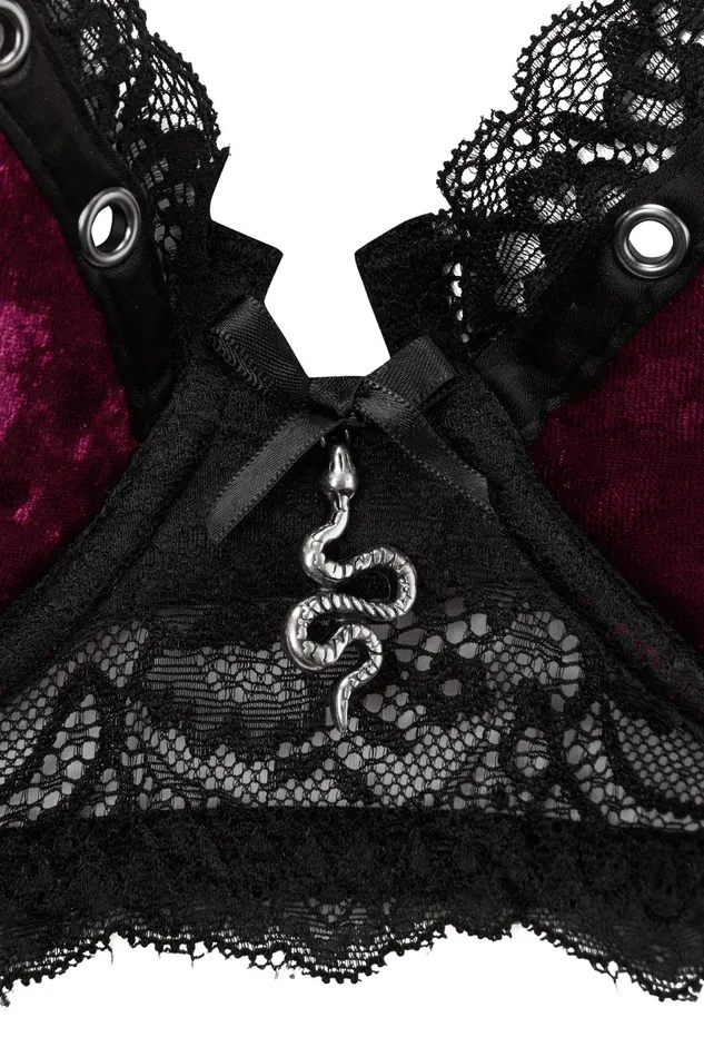 Killstar Lingerie Women Sacred Spirits Velvet Bralet BLOOD