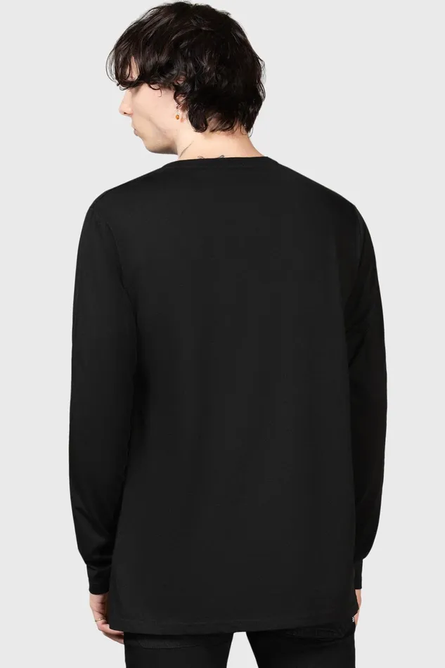 Killstar Long Sleeves Men Warned Long Sleeve Top