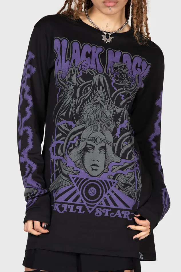 Killstar Long Sleeves Women Blac Magick Long Sleeve Top