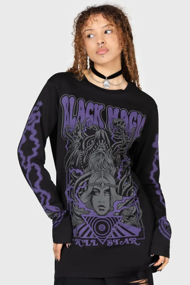 Killstar Long Sleeves Women Blac Magick Long Sleeve Top