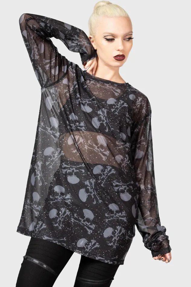 Killstar Long Sleeves Women Fright Train Long Sleeve Top