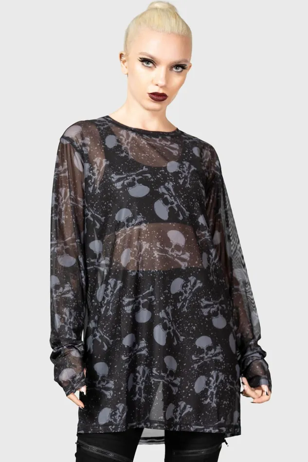Killstar Long Sleeves Women Fright Train Long Sleeve Top