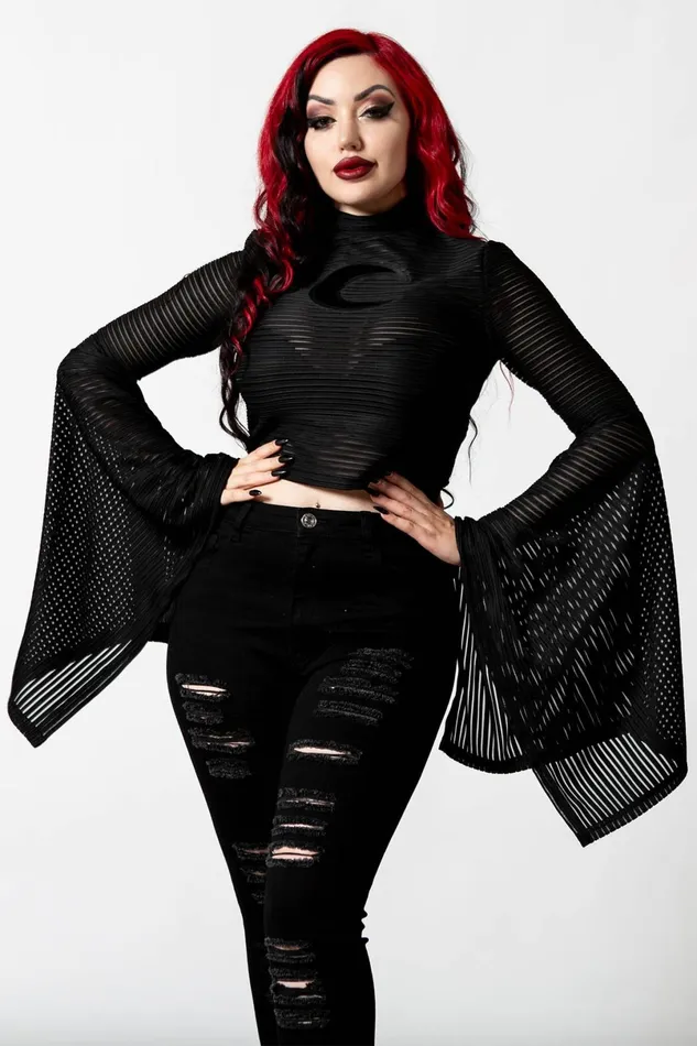 Killstar Long Sleeves Women Phases Striped Top