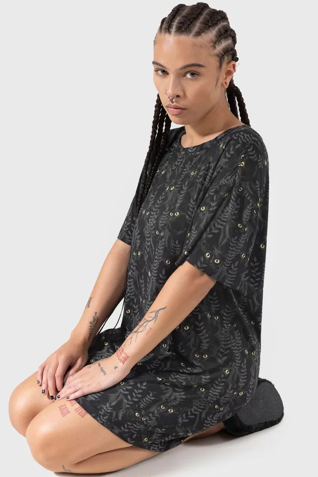 Killstar Loungewear Women Familiar Woods TShirt Dress
