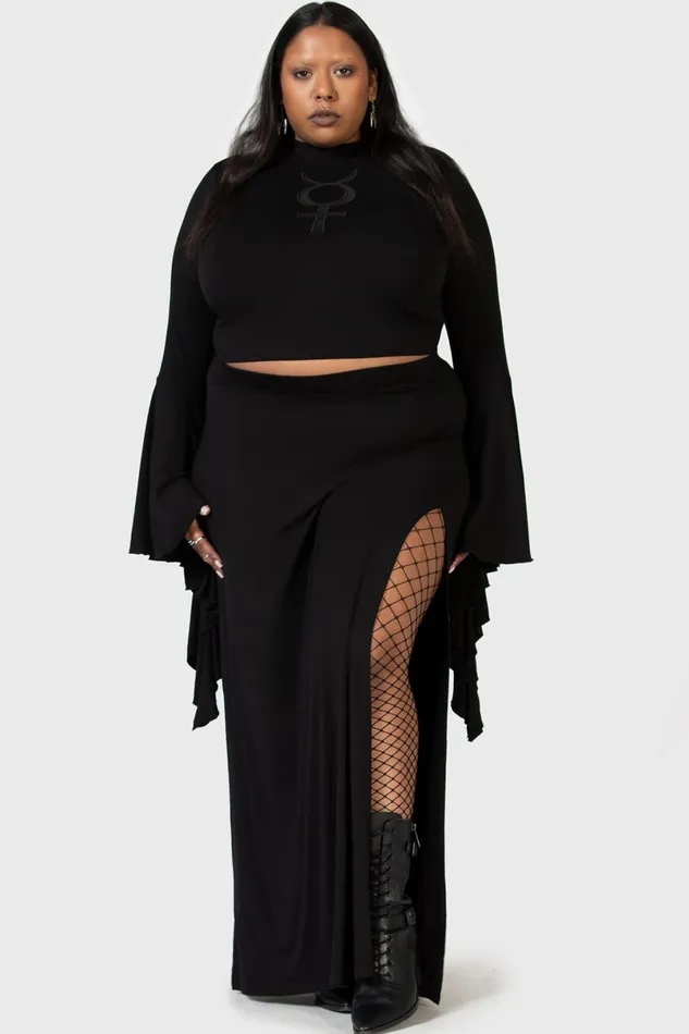 Killstar Maxi Skirts Women Nocturnal Shade Maxi Skirt