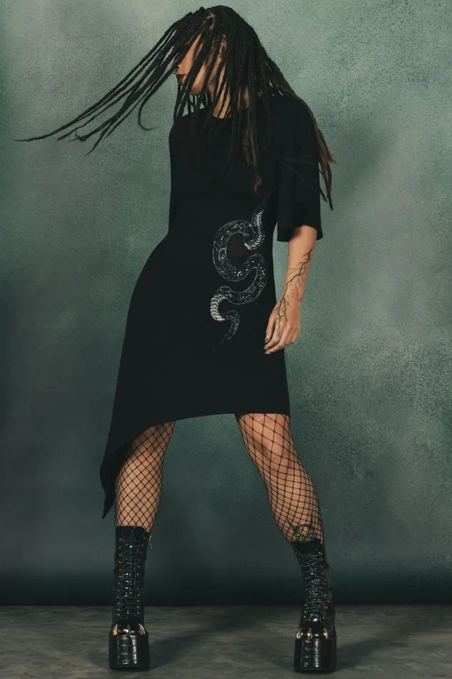 Killstar Midi Women Maple Asymmetric Dress