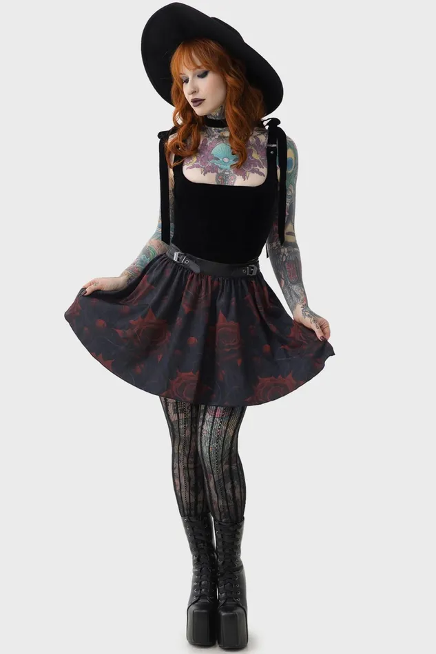 Killstar Mini Skirts Women Blood Rose Skirt