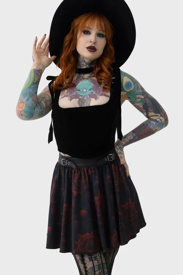 Killstar Mini Skirts Women Blood Rose Skirt