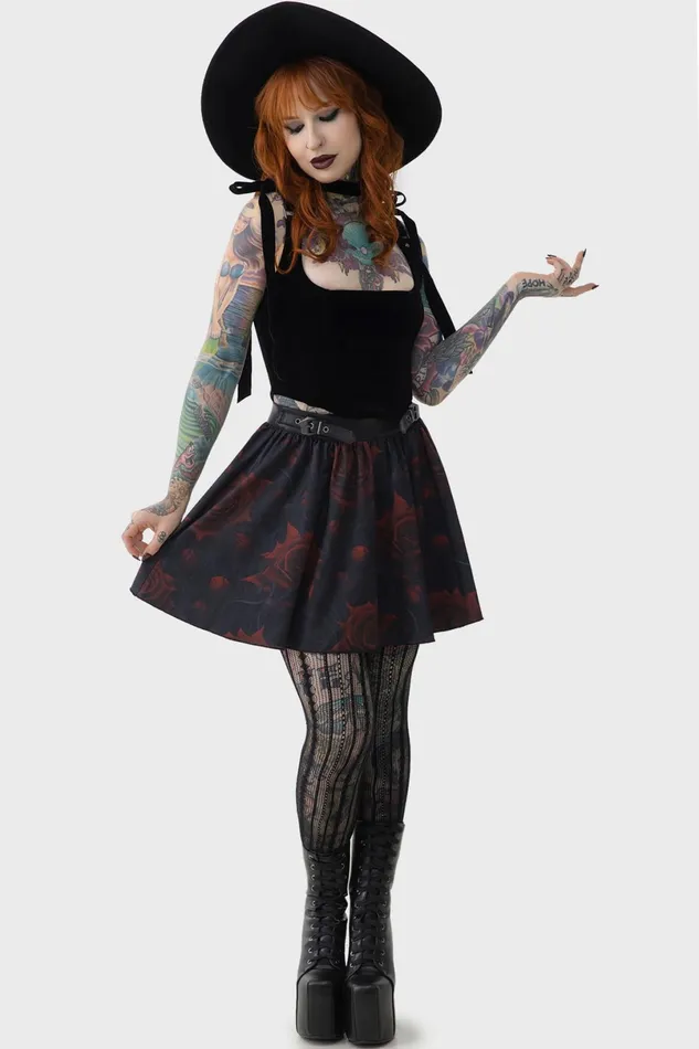Killstar Mini Skirts Women Blood Rose Skirt