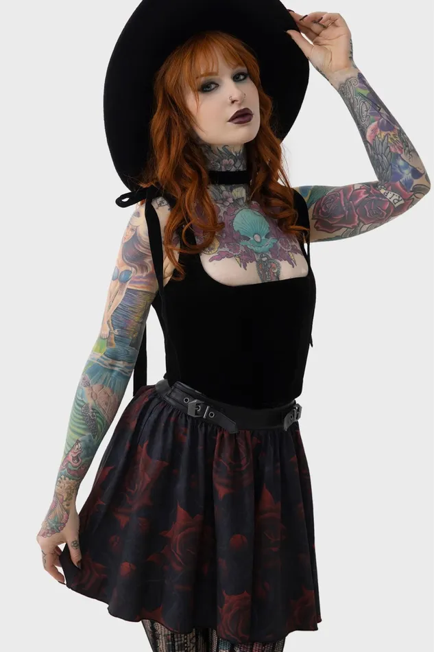 Killstar Mini Skirts Women Blood Rose Skirt