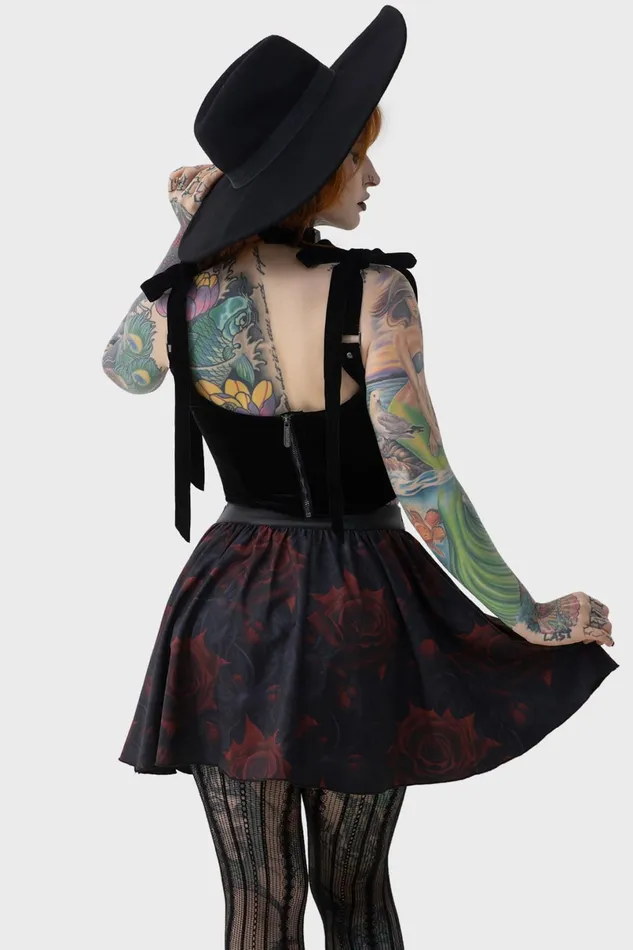 Killstar Mini Skirts Women Blood Rose Skirt